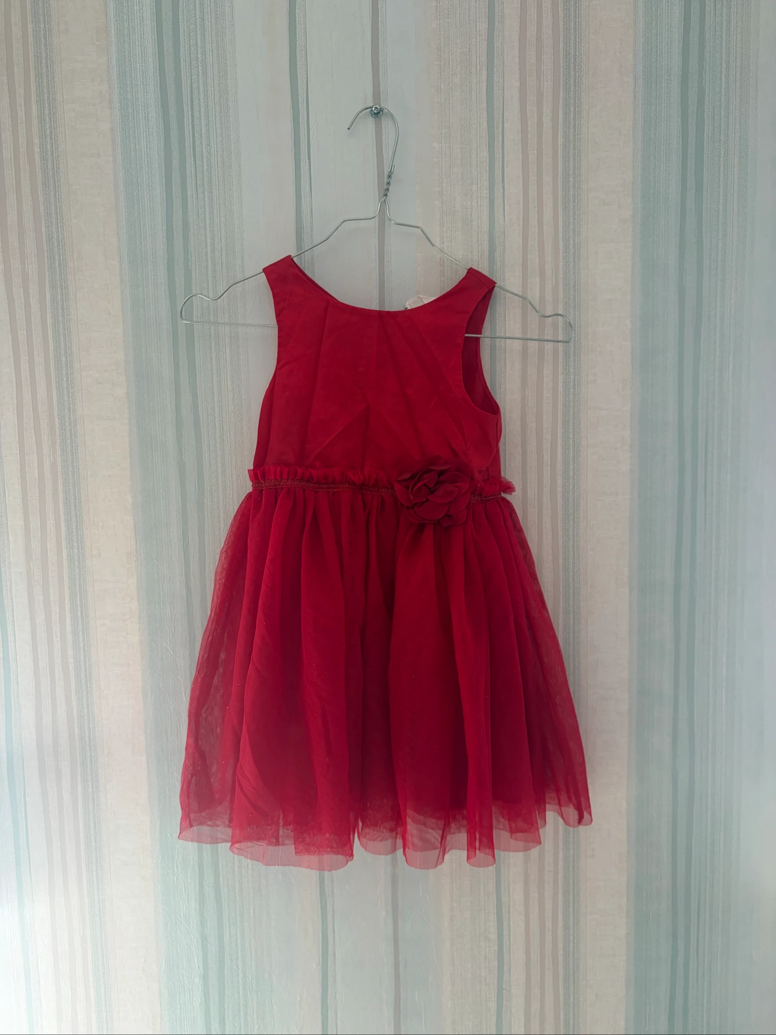 Robe de fête/cerémonie fille rouge tulle H&M 3-4 ans (104 cm) - Très bon état